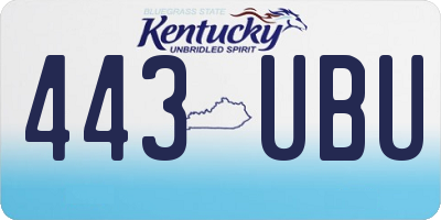 KY license plate 443UBU