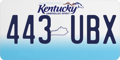KY license plate 443UBX