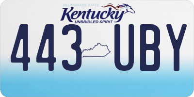KY license plate 443UBY