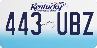 KY license plate 443UBZ