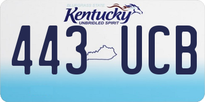KY license plate 443UCB