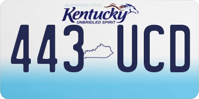 KY license plate 443UCD