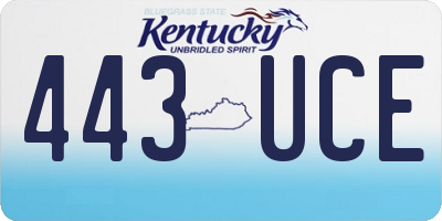 KY license plate 443UCE
