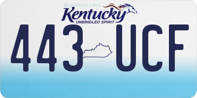 KY license plate 443UCF