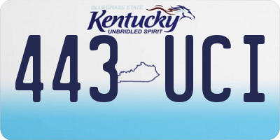 KY license plate 443UCI