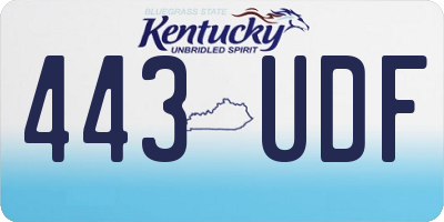 KY license plate 443UDF