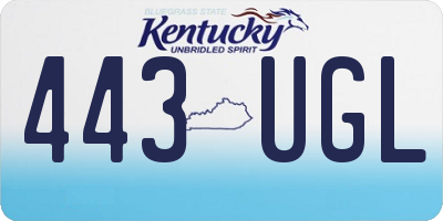 KY license plate 443UGL