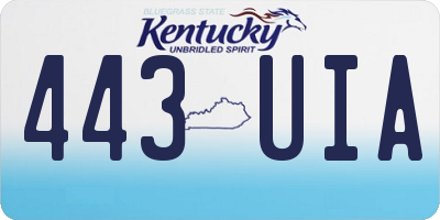 KY license plate 443UIA