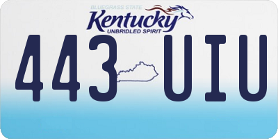 KY license plate 443UIU