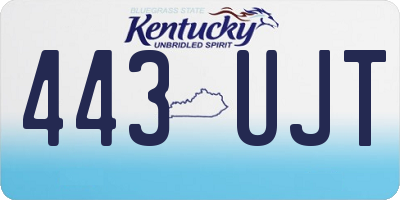 KY license plate 443UJT