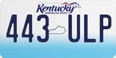 KY license plate 443ULP