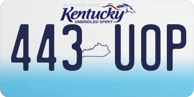 KY license plate 443UOP
