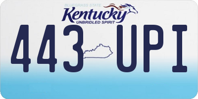 KY license plate 443UPI