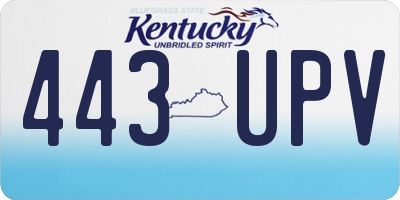 KY license plate 443UPV