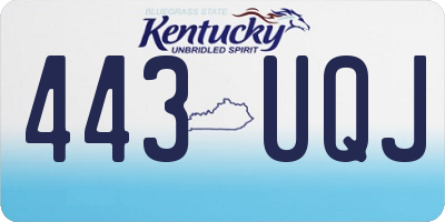 KY license plate 443UQJ
