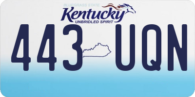 KY license plate 443UQN