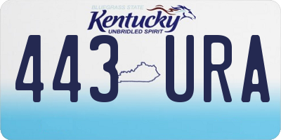 KY license plate 443URA