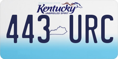 KY license plate 443URC