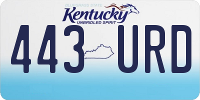KY license plate 443URD