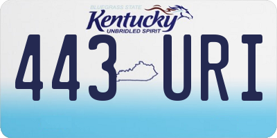 KY license plate 443URI