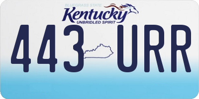 KY license plate 443URR