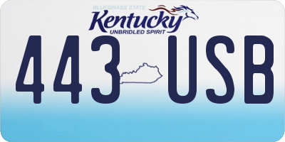 KY license plate 443USB