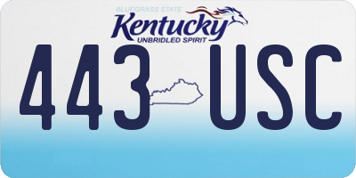 KY license plate 443USC