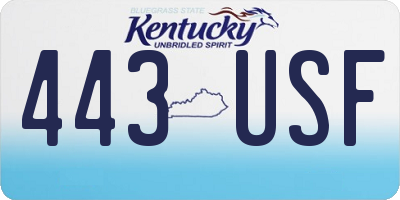 KY license plate 443USF