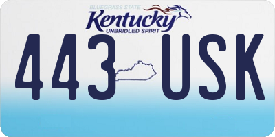 KY license plate 443USK