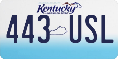 KY license plate 443USL