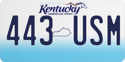 KY license plate 443USM