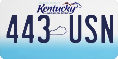 KY license plate 443USN