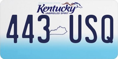 KY license plate 443USQ