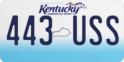 KY license plate 443USS
