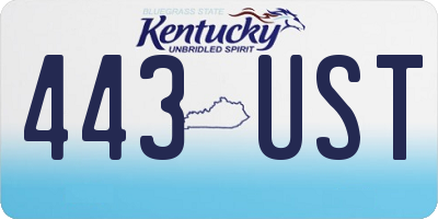 KY license plate 443UST