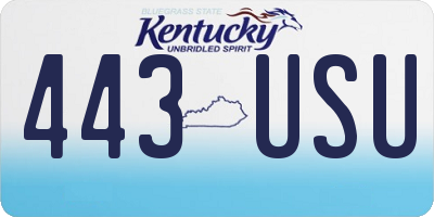 KY license plate 443USU