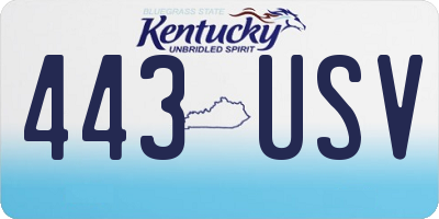 KY license plate 443USV