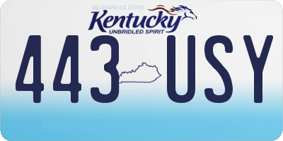 KY license plate 443USY