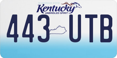 KY license plate 443UTB