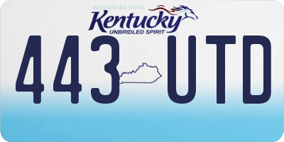 KY license plate 443UTD