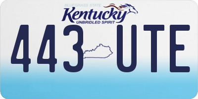 KY license plate 443UTE