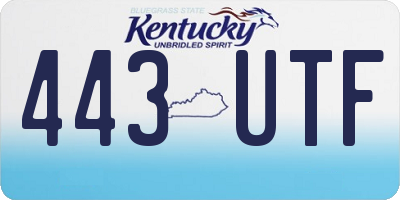 KY license plate 443UTF