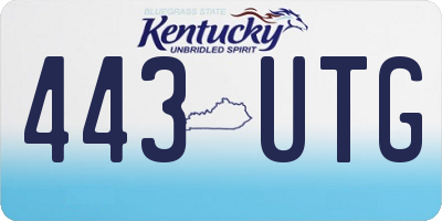 KY license plate 443UTG