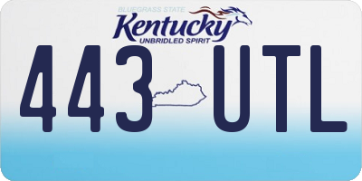 KY license plate 443UTL