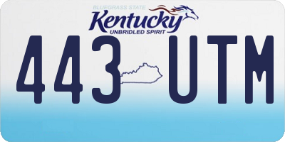 KY license plate 443UTM