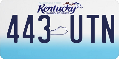 KY license plate 443UTN