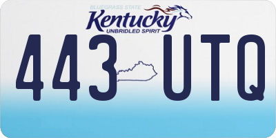 KY license plate 443UTQ
