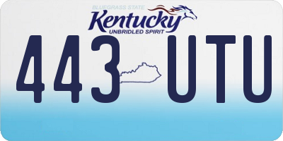 KY license plate 443UTU