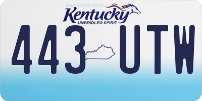 KY license plate 443UTW