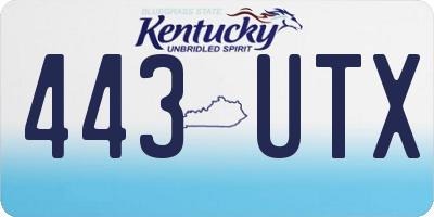 KY license plate 443UTX